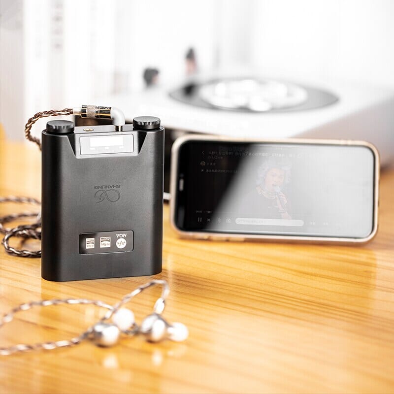 SHANLING H5 ブラック DAC/AMP レザーケース付き SHANLING H5 Portable USB DAC & AMP Hi-Res Audio Bluetooth 5.0
