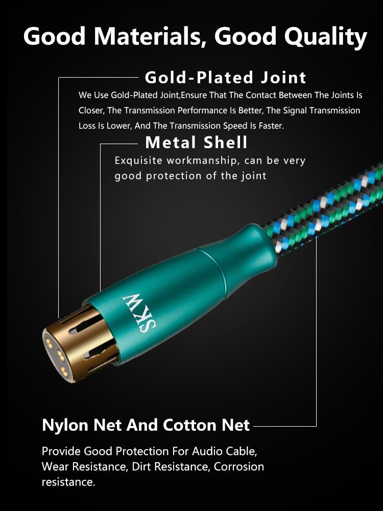 SKW 3 Pin XLR Audio Balanced Cable HiFiGo 