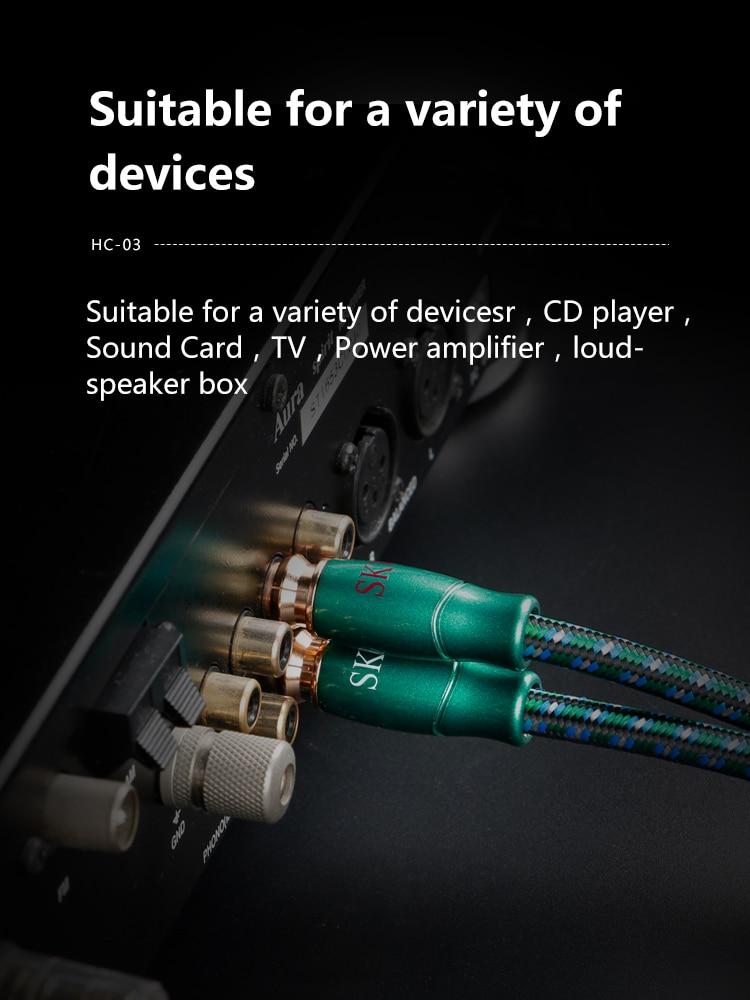 SKW 3.5mm Aux Jack To 2 RCA Audio Cable OFC Conductor HiFiGo 