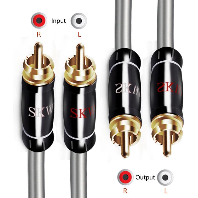 SKW Audio Cable 2RCA to 2 RCA Male To Male Plug With 24K Gold-plated for Home Theater Amplifier TV HiFiGo 