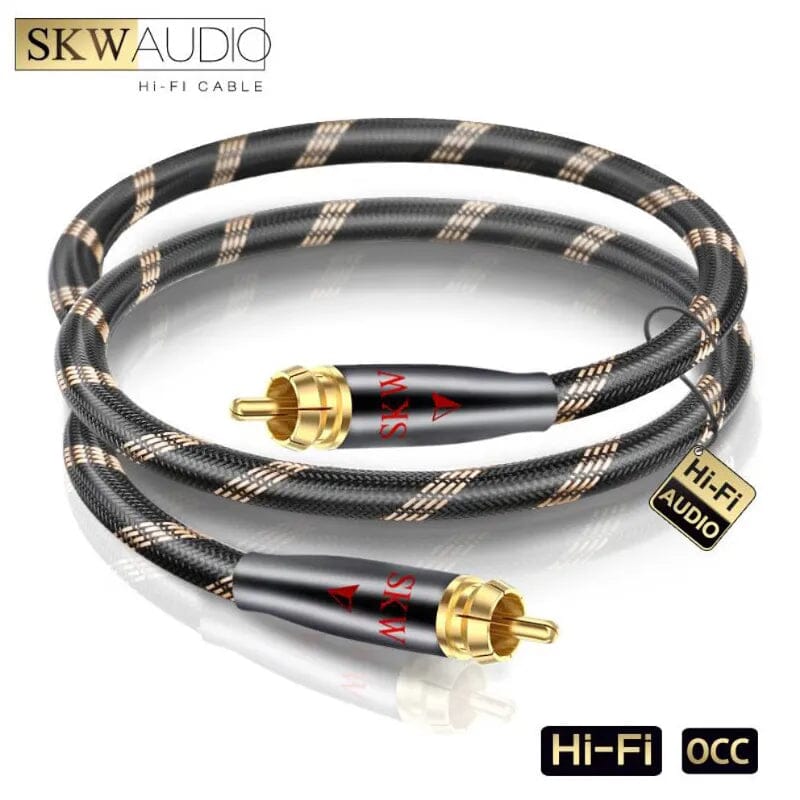 SKW BG01 / BG-01 RCA Audio Cable Male to Male Subwoofer Digital Coaxial HiFi Cable Audio Cable HiFiGo 