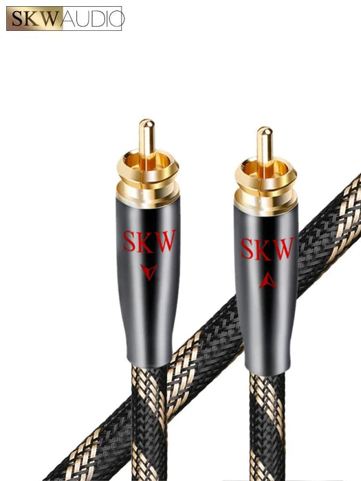 SKW HIFI 3.5mm to 2 RCA Audio Cable Cord Male to Male , 24K Gold