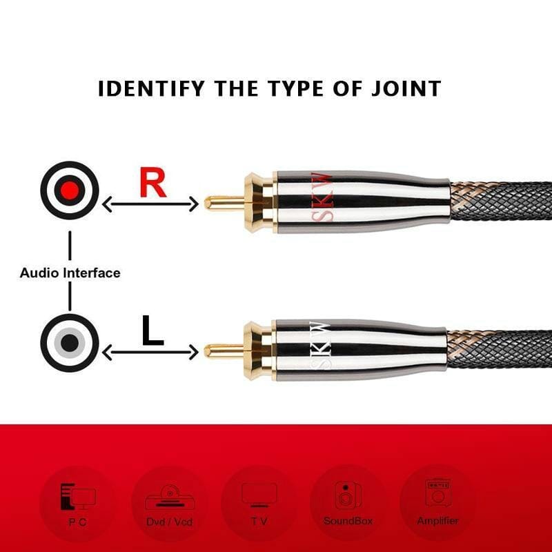 SKW BG04 2RCA to 2 RCA Male to Male Cable Audio Cable HiFiGo 
