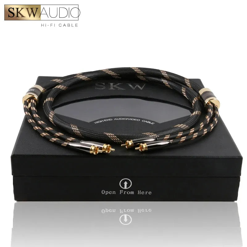 SKW BG04A 2RCA To 2RCA Audio Cable 6N OCC Audio Cable HiFiGo 