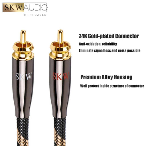 SKW BG04A 2RCA To 2RCA Audio Cable 6N OCC Audio Cable HiFiGo 