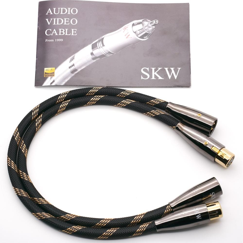 SKW BG09 - 3 Pin XLR Male To Female 6N OCC Cable ( Pair ) Audio Cable HiFiGo 