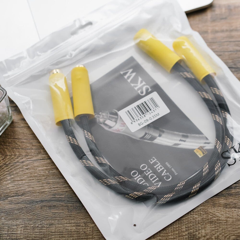 SKW BG09 - 3 Pin XLR Male To Female 6N OCC Cable ( Pair ) Audio Cable HiFiGo 