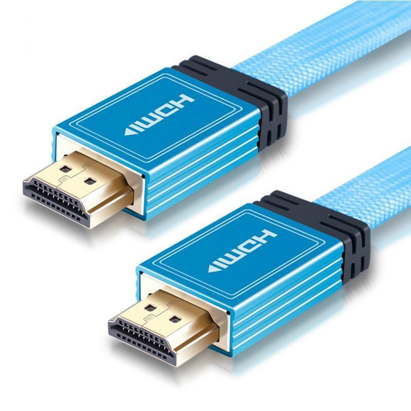 SKW HDMI Cable HDMI to HDMI 2.0 4K @60HZ 4:4:4 Baby blue With 24K Gold Plated for Laptop Connect to Projector TV Audio Cable HiFiGo 
