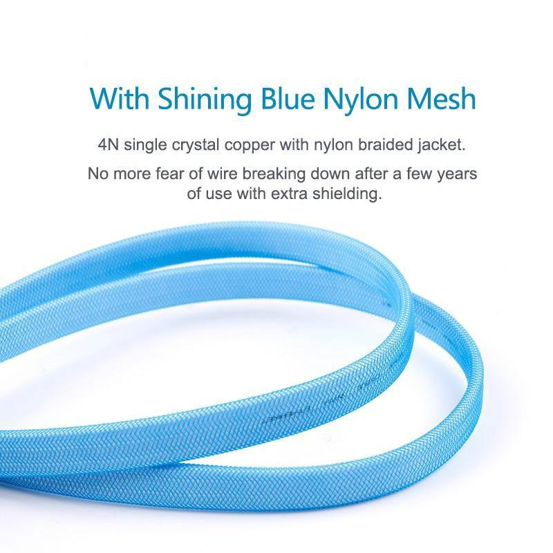 SKW HDMI Cable HDMI to HDMI 2.0 4K @60HZ 4:4:4 Baby blue With 24K Gold Plated for Laptop Connect to Projector TV Audio Cable HiFiGo 