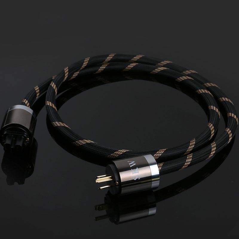 SKW HIFI Power Cord With US/EU Type Plug 6N OCC Power Cable Audio Cable HiFiGo 
