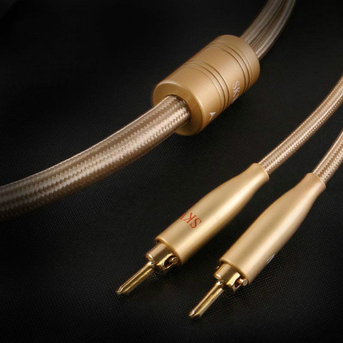 SKW Locking Type Termimal Audiophile Audio Cable 24K Gold-plated Banana Plug With Lock for Amplifier Loudspeaker 1pair Audio Cable HiFiGo 