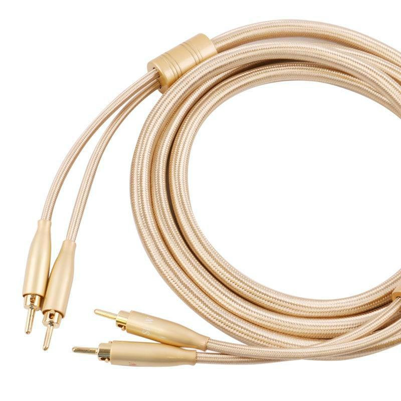 SKW Locking Type Termimal Audiophile Audio Cable 24K Gold-plated Banana Plug With Lock for Amplifier Loudspeaker 1pair Audio Cable HiFiGo 