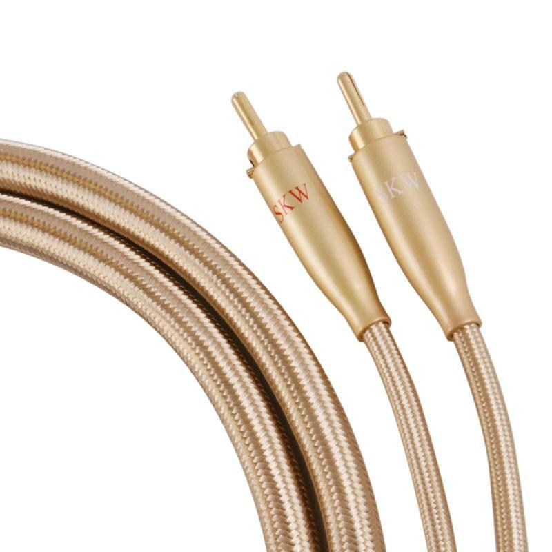 SKW Locking Type Termimal Audiophile Audio Cable 24K Gold-plated Banana Plug With Lock for Amplifier Loudspeaker 1pair Audio Cable HiFiGo 