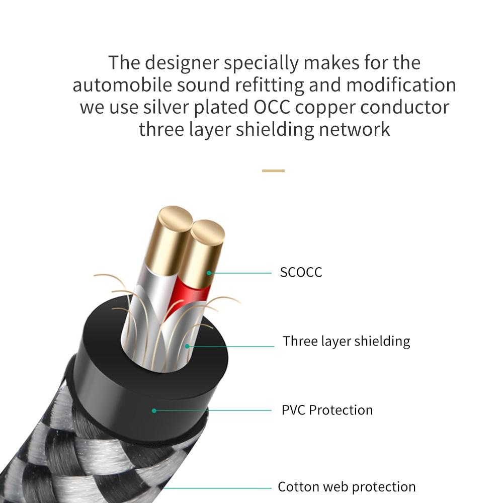 Preffair Silver-Plated OCC Copper RCA Cable – HiFi Audio Signal, Yellow, RCA Male To Male, 1:1