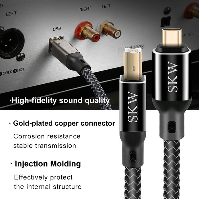 SKW Type-c To USB B Audio Cable HiFiGo 
