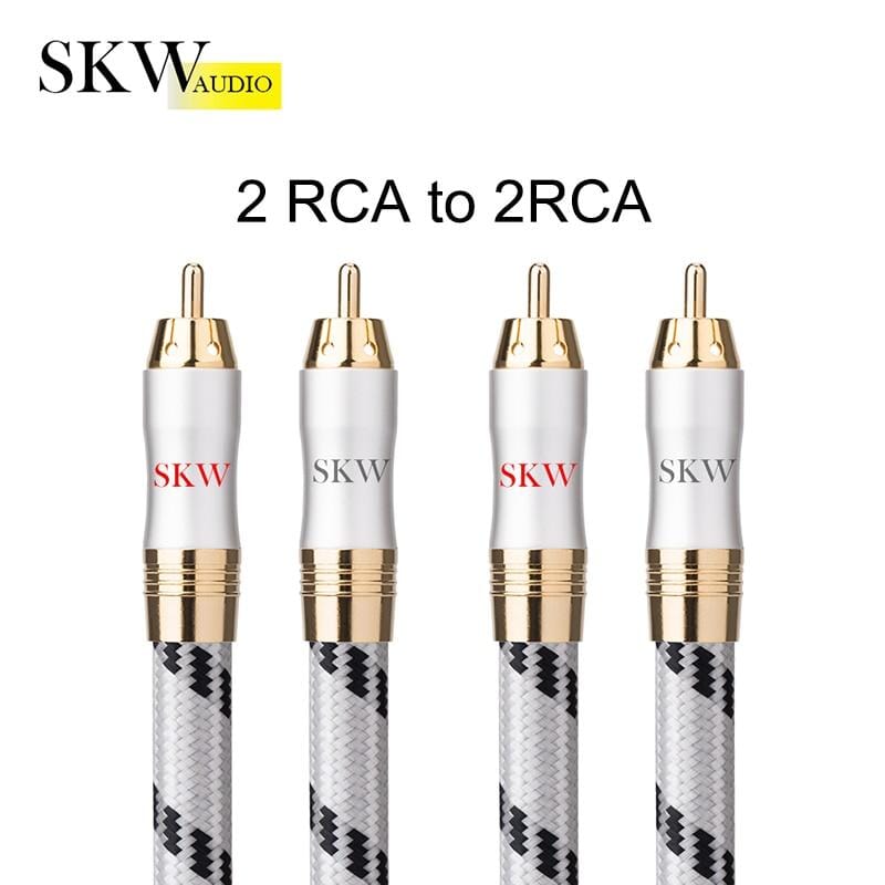SKW WG-1901 RCA Cable 1RCA to 1RCA/2RCA to 2RCA Audio Cable HiFiGo 2RCA To 2RCA 1.5m 