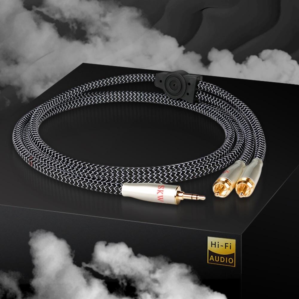 SKW WG20-01 Silver-plated High-purity Copper Conductor 3.5mm Jack To 2RCA Cable HiFiGo 