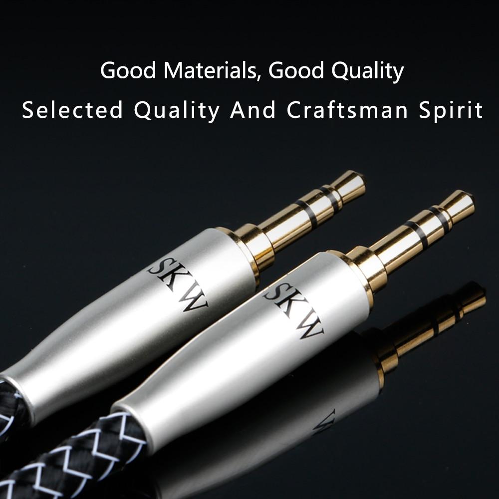 SKW WG20-02B Audio Cable 3.5MM To 3.5MM Jack Silver Plating On OCC Conductor HiFiGo 