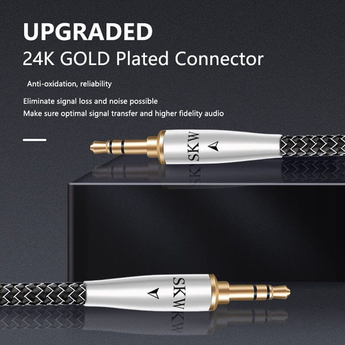 SKW WG20-02C Car Aux Audio Cable 3.5MM To 3.5MM Jack High-Purity Copper Conductor HiFiGo 