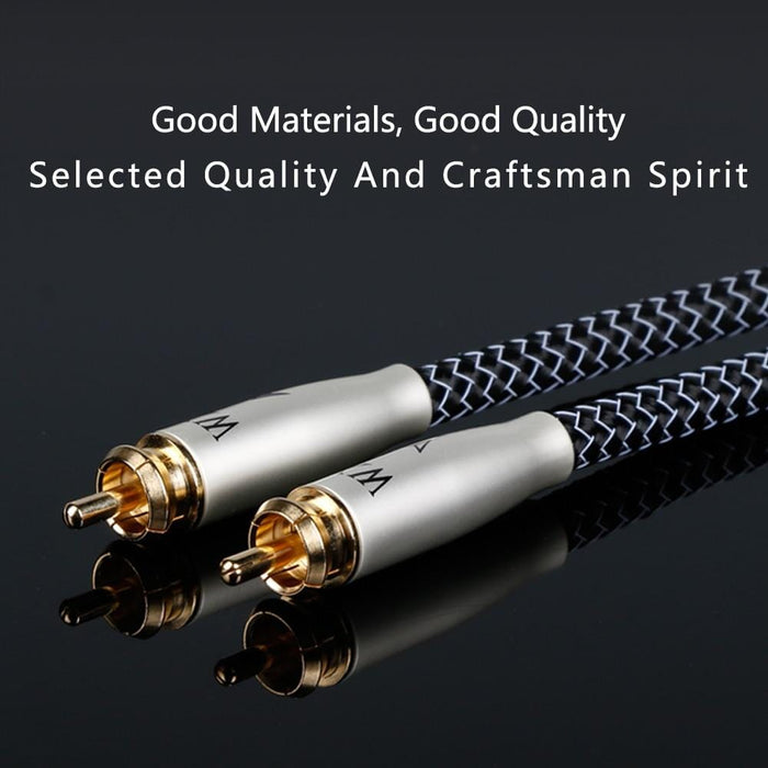 SKW WG20-03 Digital Coaxial SPDIF Audio Cable Silver Plated OCC Conductor RCA Cable Subwoofer Cord HiFiGo 