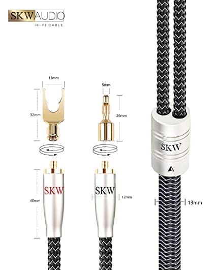 SKW WG20-05 Speaker Cables With Banana Plug For Home Cinema Amplifier Speaker HiFi System HiFiGo 