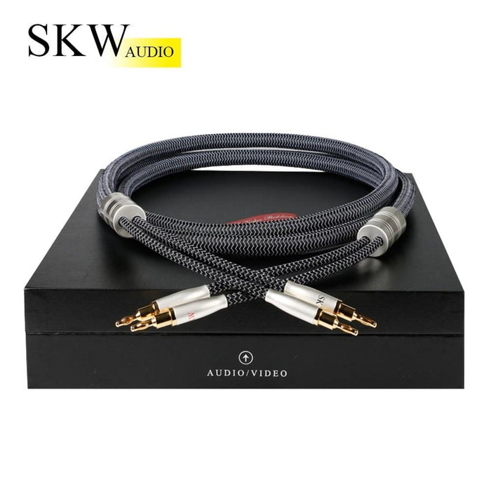 SKW WG20-05 Speaker Cables With Banana Plug For Home Cinema Amplifier Speaker HiFi System HiFiGo WG20-05 1.5m 