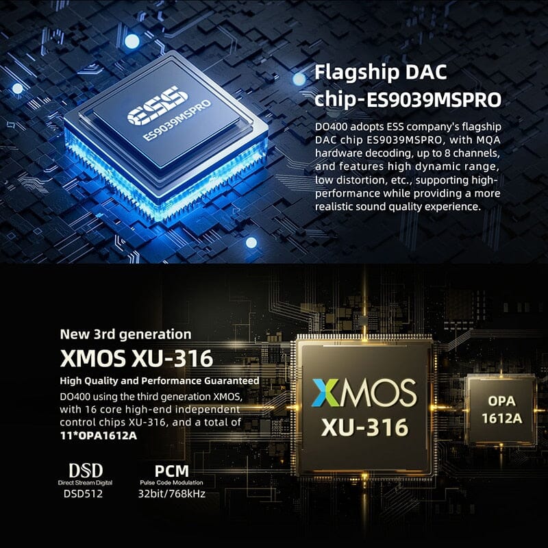 SMSL DO400 ES9039MSPRO MQA-CD DAC Bluetooth 5.1 DAC & Headphone AMP HiFiGo 