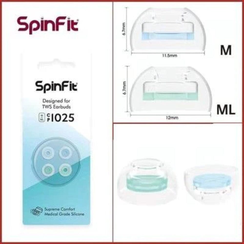 SpinFit CP1025 Universal Short Silicone Eartips for TWS 4.5 -5.5mm Nozzle HiFiGo 