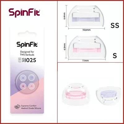 SpinFit CP1025 Universal Short Silicone Eartips for TWS 4.5 -5.5mm Nozzle HiFiGo One set with 2 Pairs ( SS+S ) 