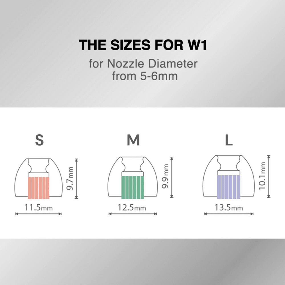 SpinFit W1 Silicone Eartips For 5mm-6mm Nozzle HiFiGo 