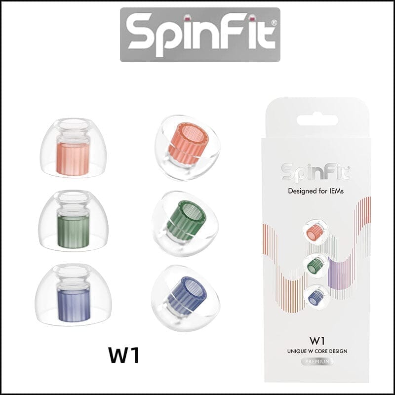 SpinFit W1 Silicone Eartips For 5mm-6mm Nozzle HiFiGo SML(Each Side 1 Pair) 