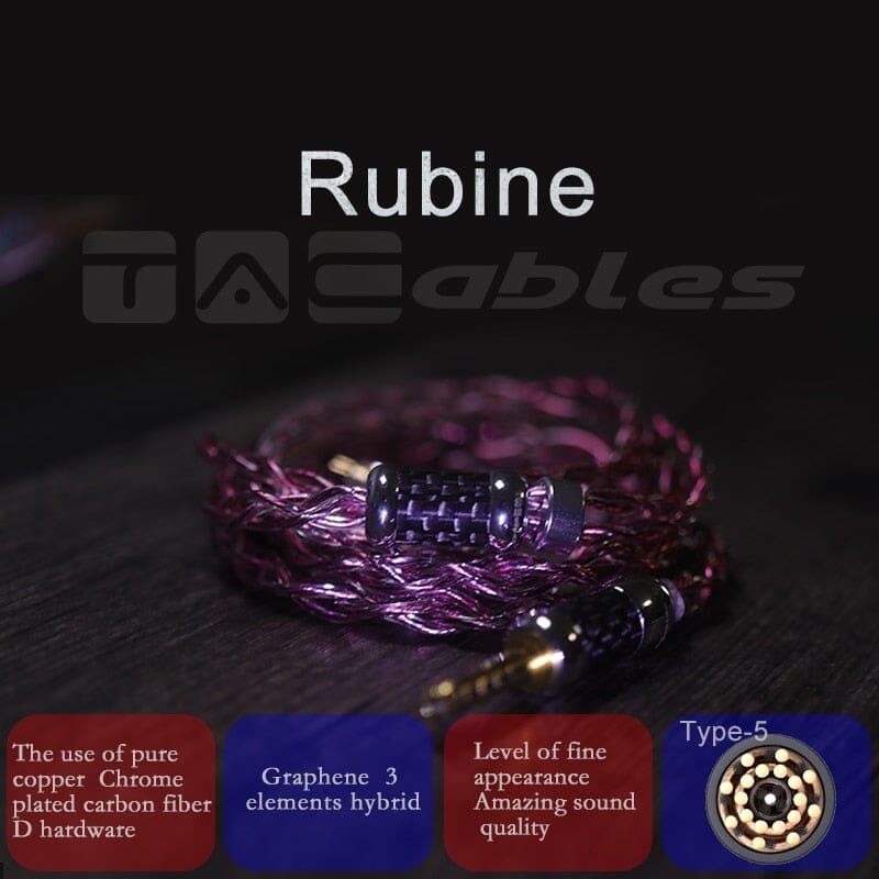 TACables Rubine 3 Elements Hybrid Upgrade Cable 2.5 3.5 4.4 - 0.78 2Pin HiFiGo 