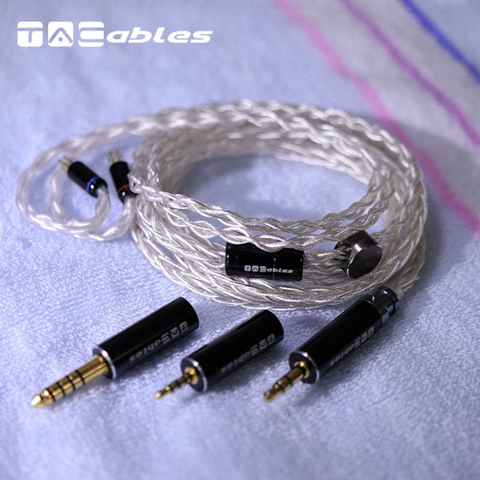 TACables White Peony Litz Silver Plated 6N Single Crystal Copper Earphone Cable HiFiGo 