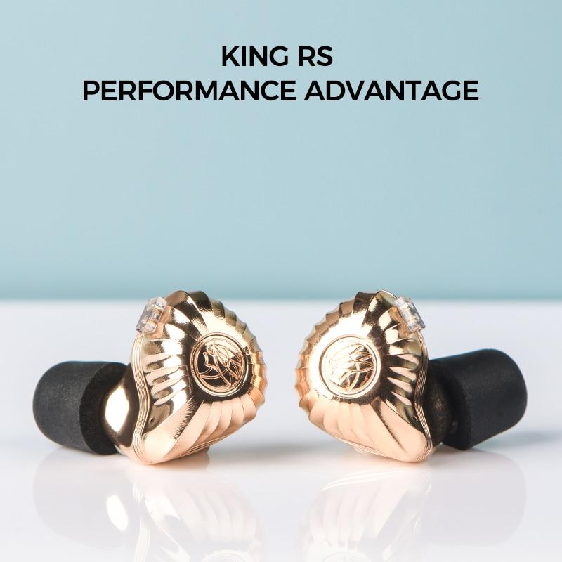 TFZ/KING RS HIFI IEM Earphones Hybrid 4nd Driver Unit Gold Diaphragm HiFiGo 