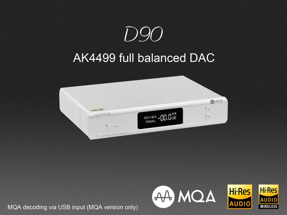 TOPPING D90 Hi-Res AK4499 Fully Balanced XLR DAC/Preamp Bluetooth