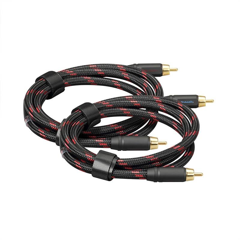TOPPING TCR2 6N Single Crystal Copper Gold-Plated RCA Cable HiFiGo 