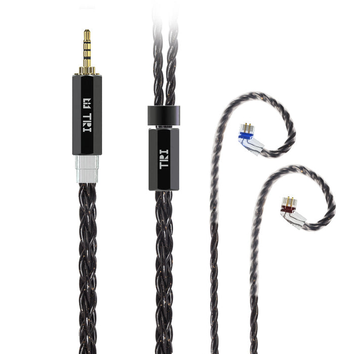 TRI Onyx 6 Core 6N Single Crystal Copper Silver-plated Earphone Cable For TRI I3 Pro Meteor HiFiGo QDC 2.5mm 