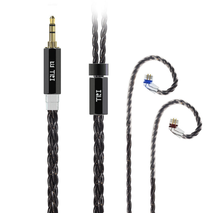 TRI Onyx 6 Core 6N Single Crystal Copper Silver-plated Earphone Cable For TRI I3 Pro Meteor HiFiGo QDC 3.5mm 