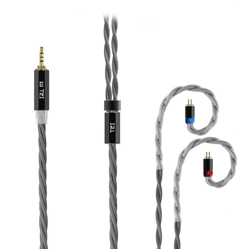 TRI Wolfram 4 Core OFC Shielding Pure Silver Upgrade Earphone Cable For TRI I3 Pro HiFiGo 2PIN 2.5mm 