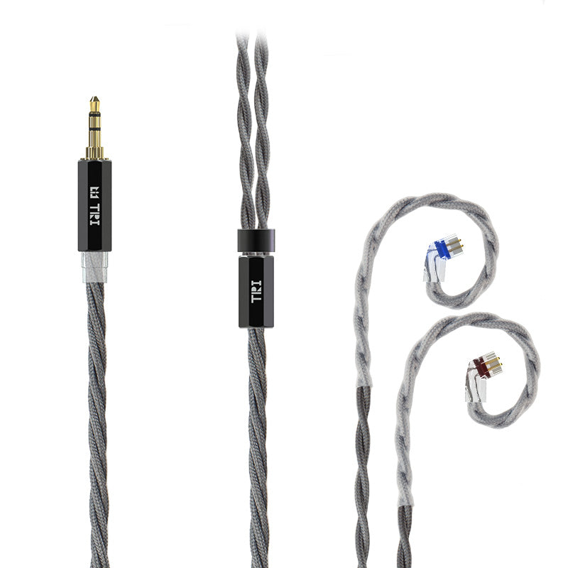 T3-01 03 HiFiMAN 銀メッキOFC 八芯 4.4mm5極 L字 TRI Wolfram 4 Core OFC Shielding Pure Silver Upgrade Earphone Cable Fo