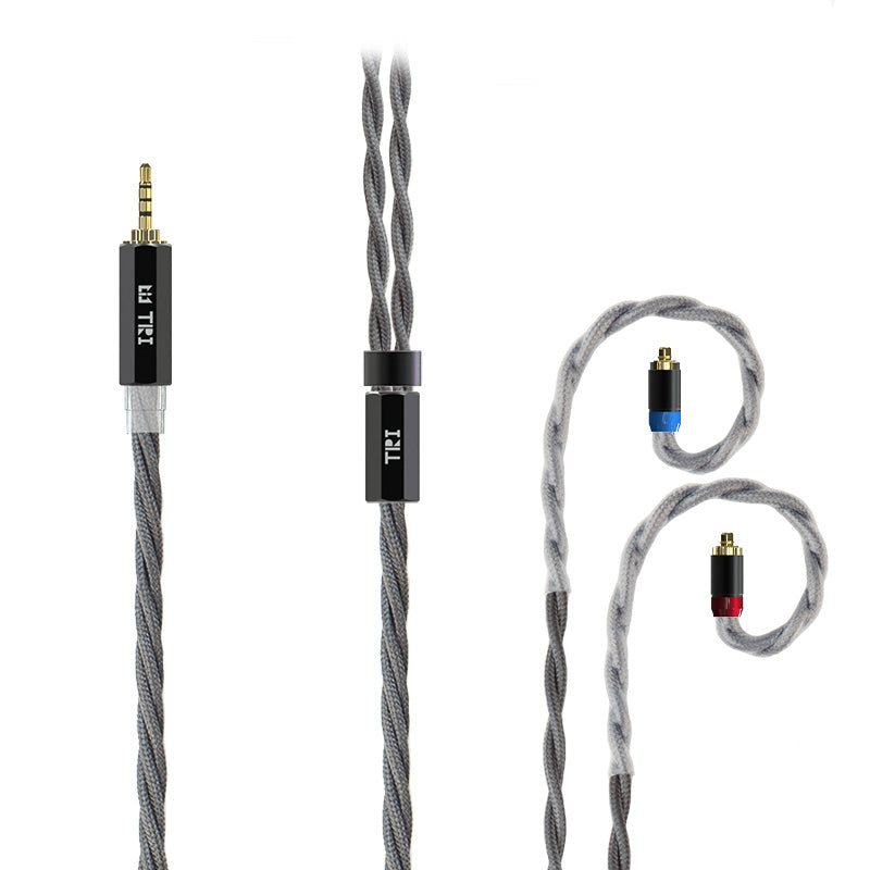 TRI Wolfram 4 Core OFC Shielding Pure Silver Upgrade Earphone Cable For TRI I3 Pro HiFiGo MMCX 2.5mm 