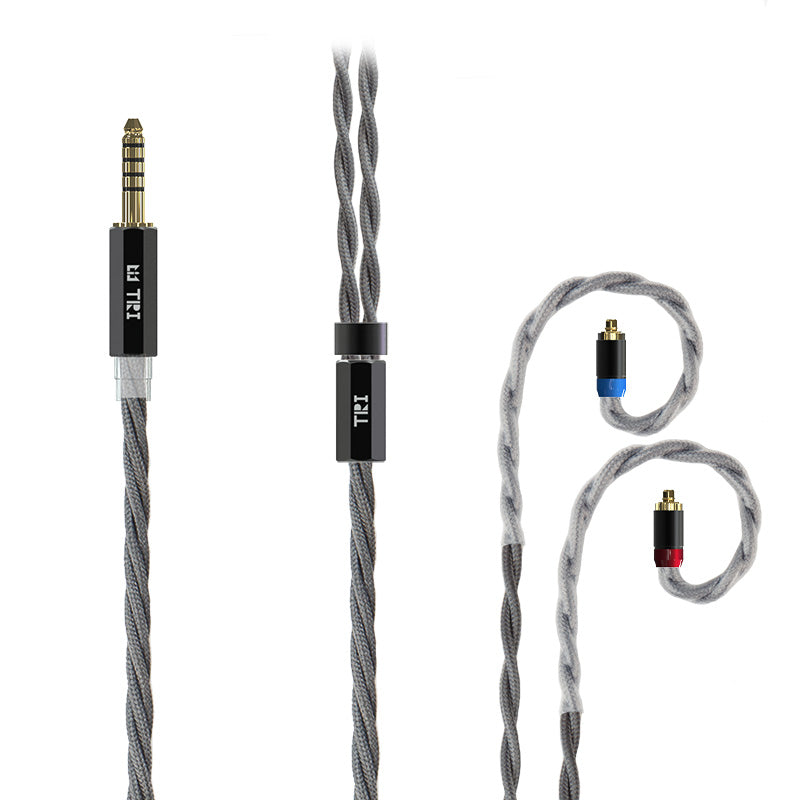 TRI Wolfram 4 Core OFC Shielding Pure Silver Upgrade Earphone Cable For TRI I3 Pro HiFiGo MMCX 4.4mm 