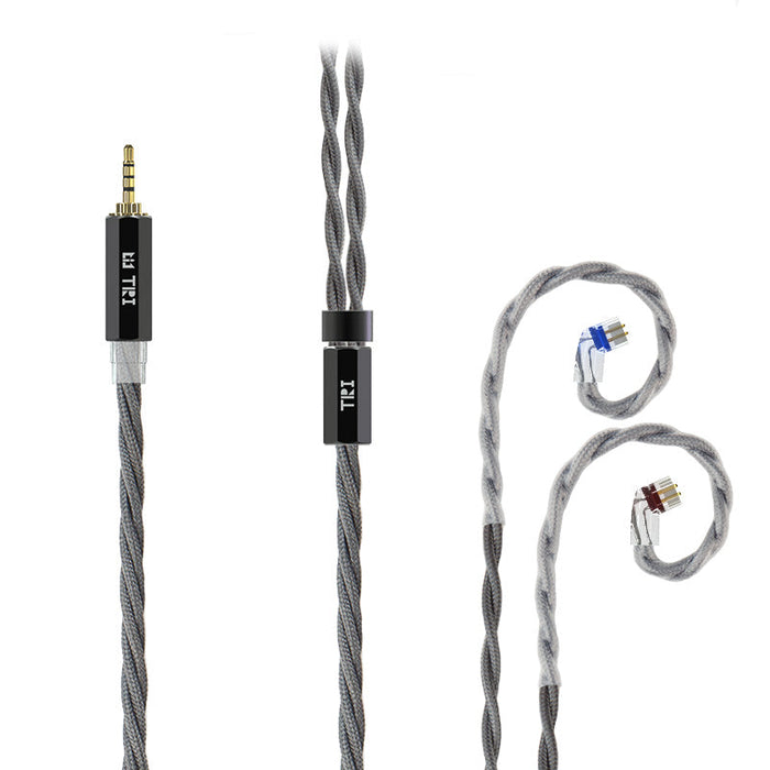 TRI Wolfram 4 Core OFC Shielding Pure Silver Upgrade Earphone Cable For TRI I3 Pro HiFiGo QDC 2.5mm 