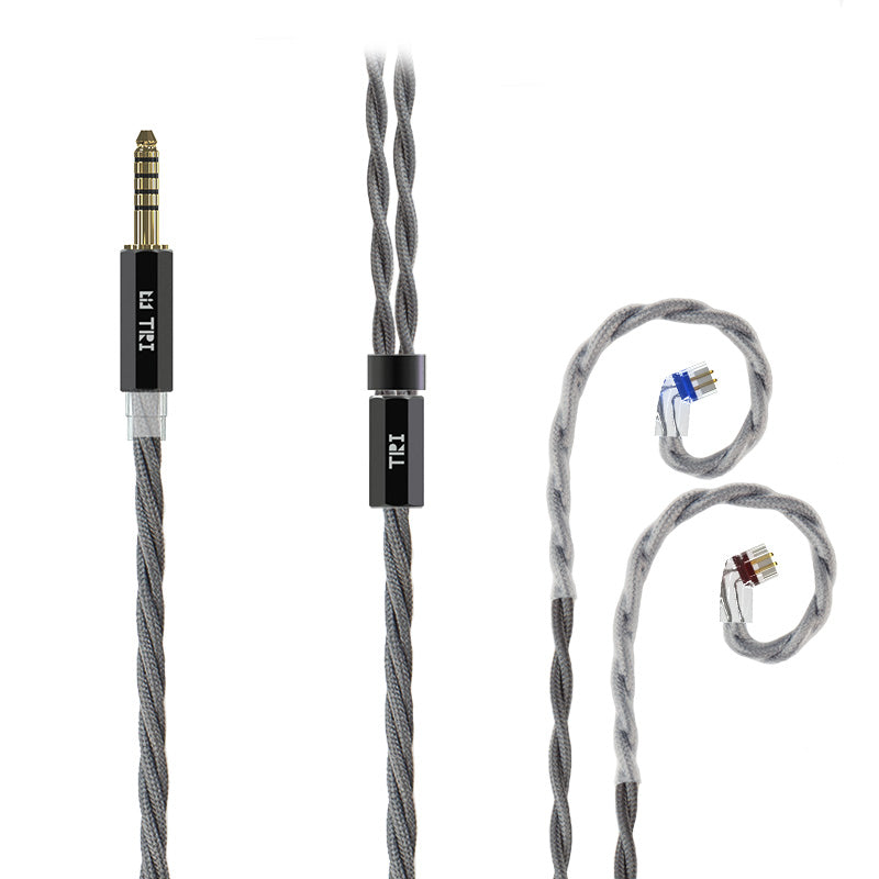 TRI Wolfram 4 Core OFC Shielding Pure Silver Upgrade Earphone Cable For TRI I3 Pro HiFiGo QDC 4.4mm 