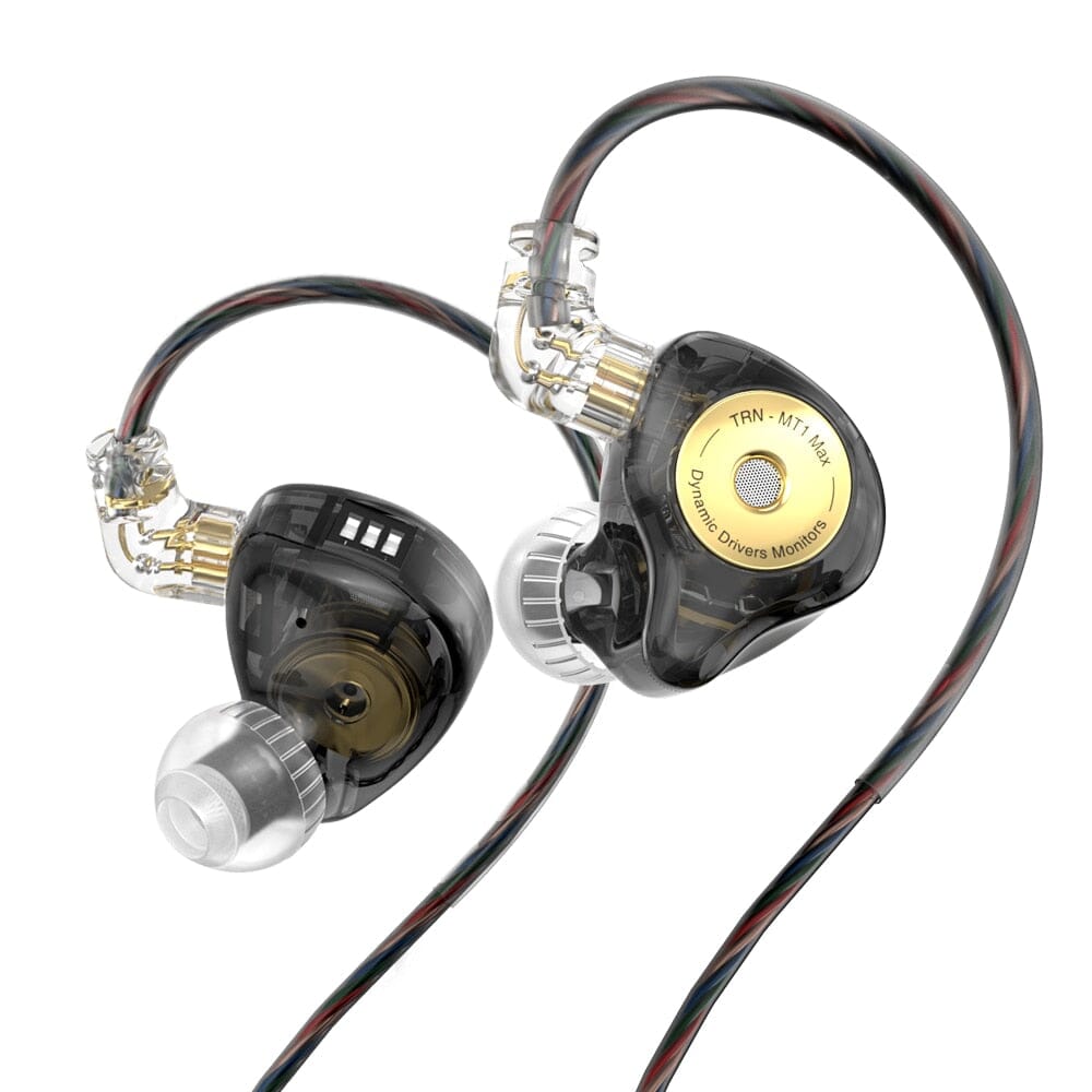 TRN MT1 MAX 10mm Dual Magnet Dynamic Driver In-Ear Monitors Earphone HiFiGo Black No Mic 