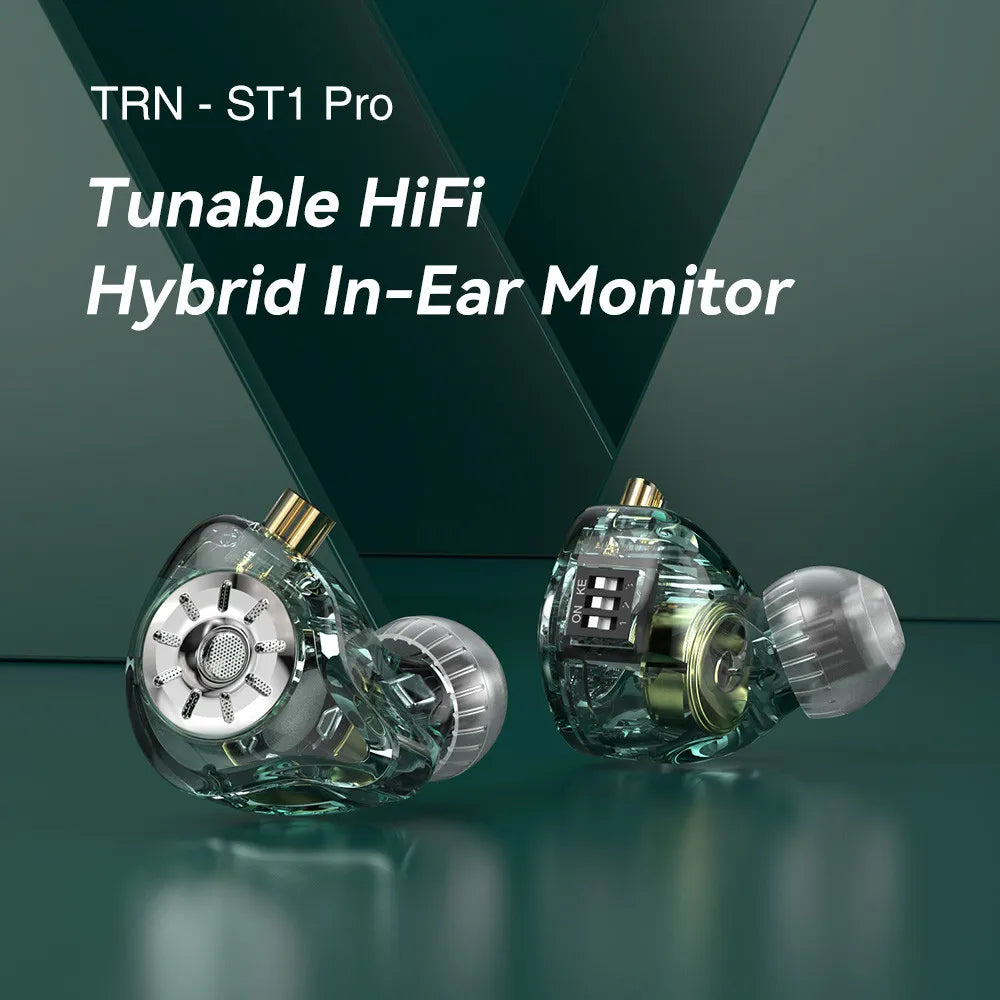 TRN ST1 PRO In-Ear Monitors 1DD + 1BA Hybrid Driver Wired Earphone HiFiGo 