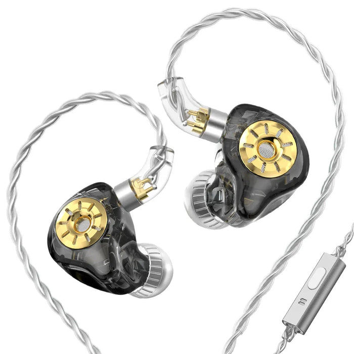 TRN ST1 PRO In-Ear Monitors 1DD + 1BA Hybrid Driver Wired Earphone HiFiGo Black Mic 