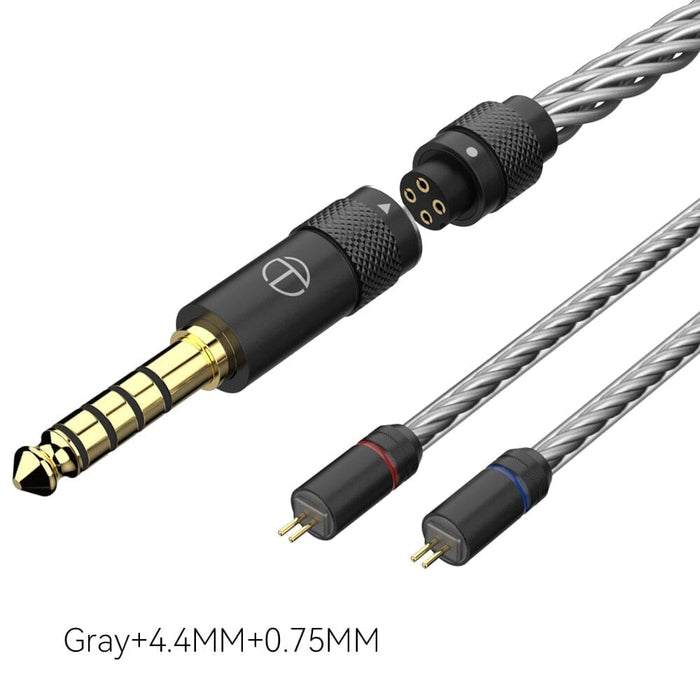 TRN T2 Pro 16 Core Earphones Silver Plated Earphone Cable 0.75 0.78 MMCX / 2Pin-S - 2.5 3.5 4.4 Earphone Cable HiFiGo 
