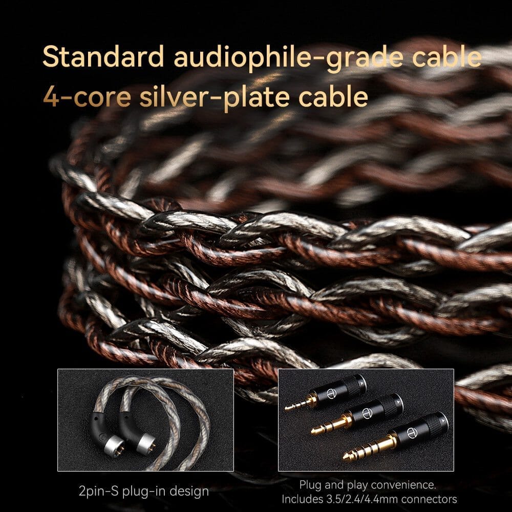 TRN TA3 2DD+1BA Hybrid Knowles Balanced Armature In-Ear Monitors With 2.5/3.5/4.4 Swappable Connectors Earphone HiFiGo 