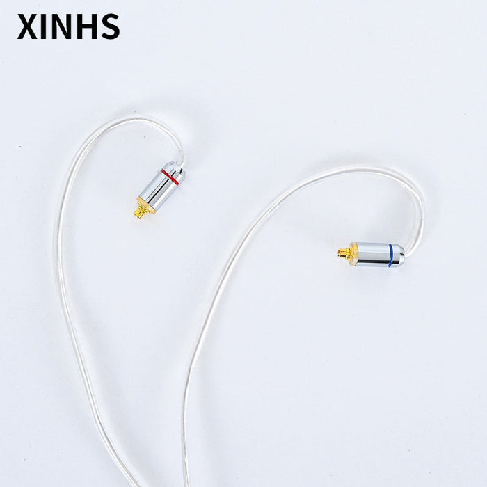 XINHS 2 Core Silver Plated Earphone Cable 2.5 / 3.5 / 4.4MM - MMCX/2Pin/QDC TFZ For SE846 SE535 TRN V80 V20 ED12 Earphone Cable HiFiGo 